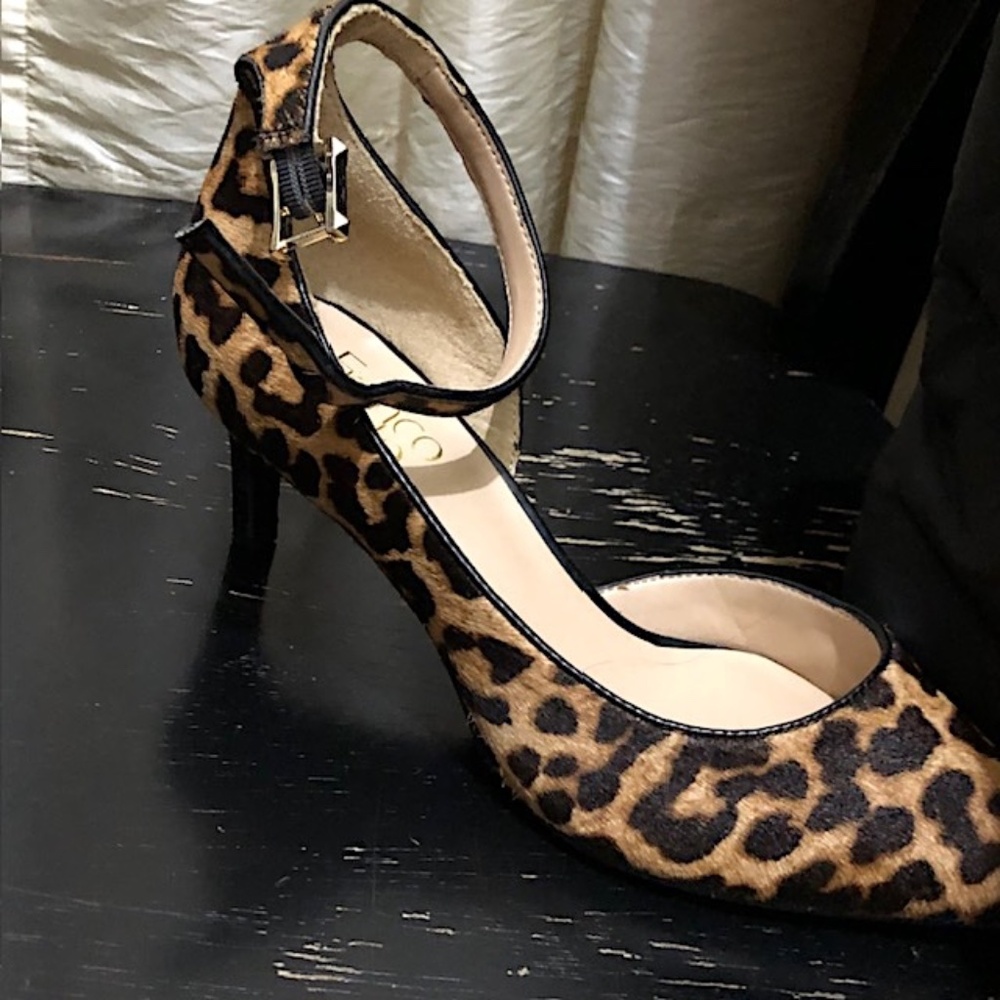 Franco Sarto Leopard Stiletto Heels, Size 7M NWOT